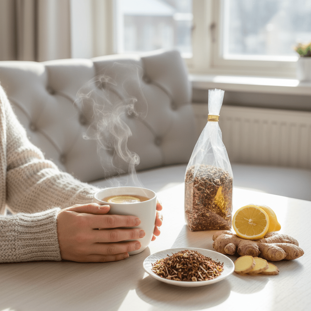 Livsstilsbild Ginger Lemon – MAELI koffeinfritt löste