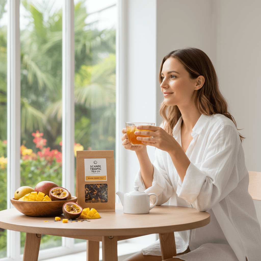 Livsstilsbild Mango Passion Fruit – MAELI premium löste